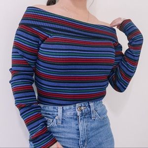Ribbed Of-the-shoulder Top